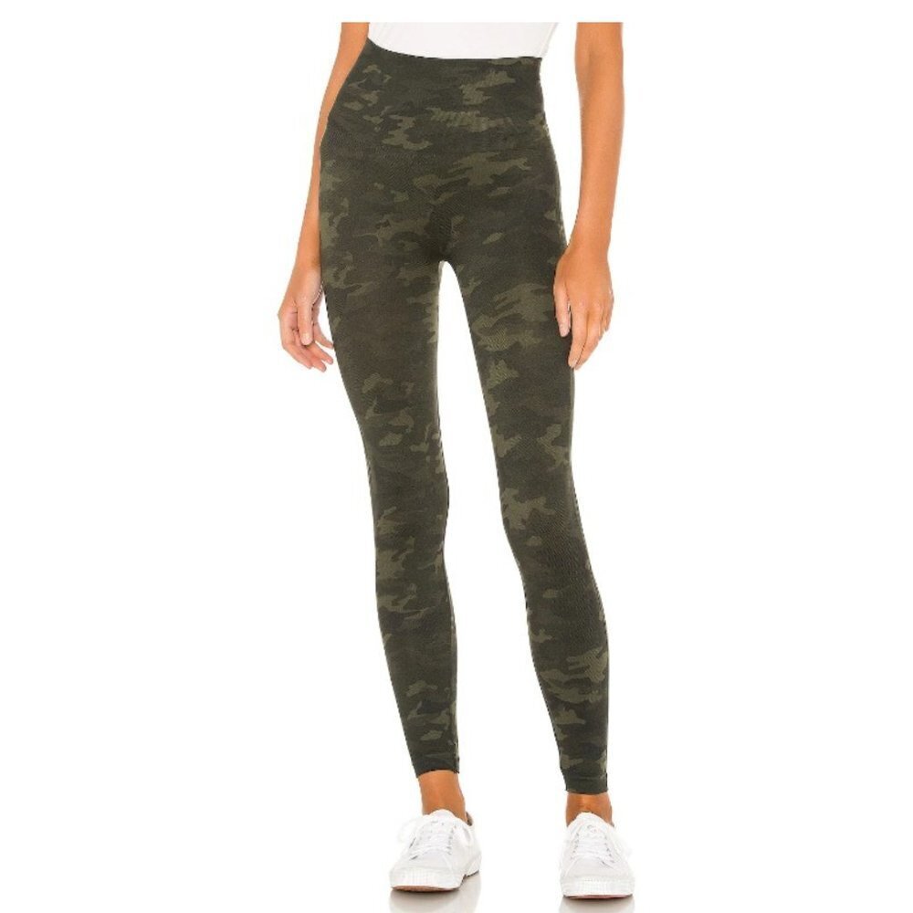 Spanx Women's Green Camo Look At Me Now Seamless Legging - M